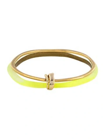 Pre-owned Alexis Bittar Lucite Double Skinny Bangle Bracelet, 8" In Multicolor