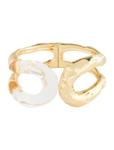 Pre-owned Alexis Bittar Lucite Dream Rain Hinged Cuff Bracelet, 6.5" In Multi