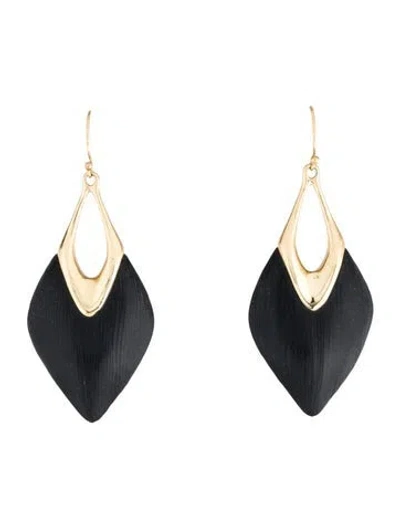 Pre-owned Alexis Bittar Lucite Drop Earrings In Black