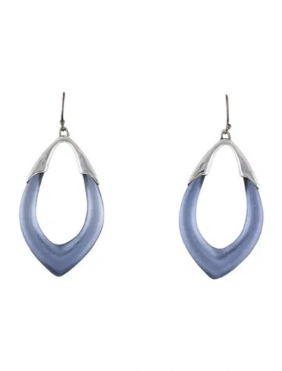 Pre-owned Alexis Bittar Lucite Drop Earrings In Black/blue