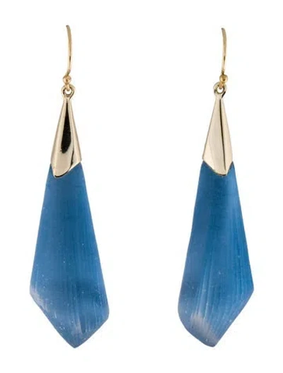 Pre-owned Alexis Bittar Lucite Drop Earrings In Blue