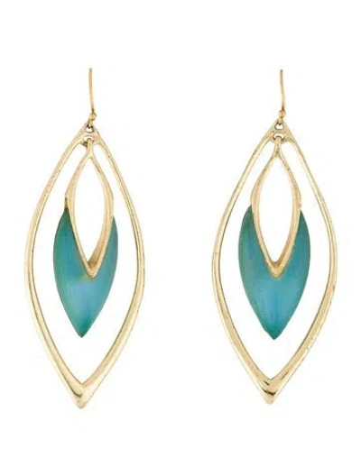 Pre-owned Alexis Bittar Lucite Drop Earrings In Blue