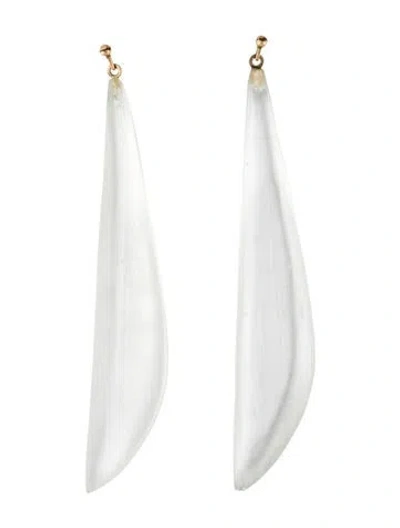 Pre-owned Alexis Bittar Lucite Drop Earrings In Clear