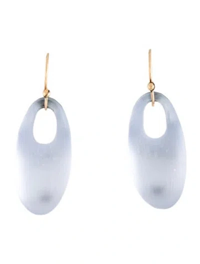 Pre-owned Alexis Bittar Lucite Drop Earrings In Clear