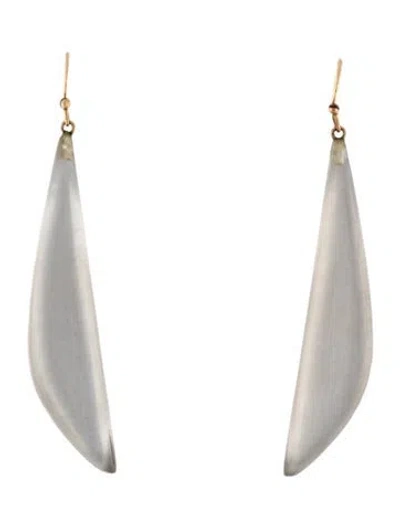 Pre-owned Alexis Bittar Lucite Drop Earrings In Clear