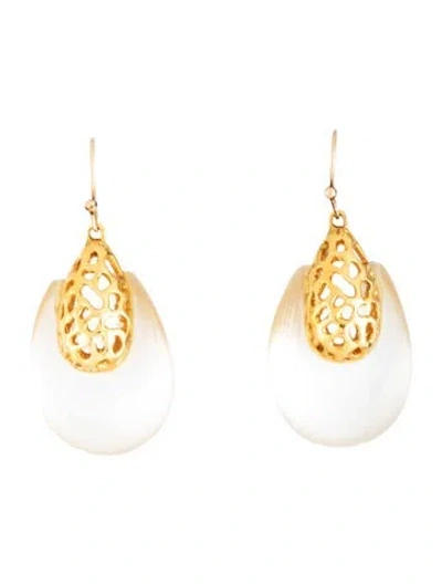 Pre-owned Alexis Bittar Lucite Drop Earrings In Clear