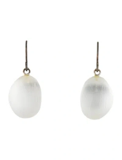 Pre-owned Alexis Bittar Lucite Drop Earrings In Clear/gold