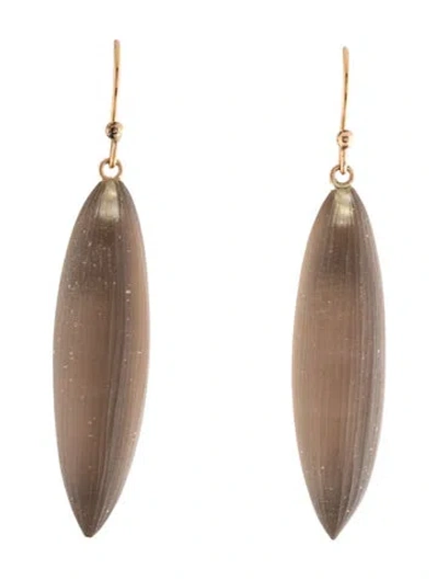 Pre-owned Alexis Bittar Lucite Drop Earrings In Clear/gold