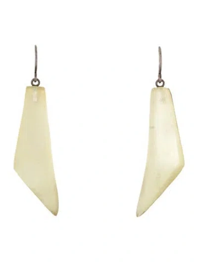 Pre-owned Alexis Bittar Lucite Drop Earrings In Gold/neutrals