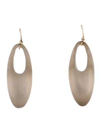 Pre-owned Alexis Bittar Lucite Drop Earrings In Gray
