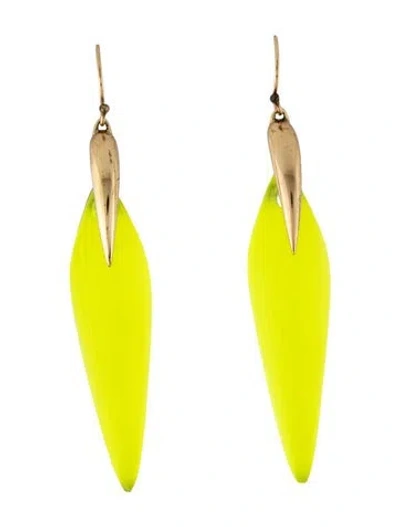 Pre-owned Alexis Bittar Lucite Drop Earrings In Green
