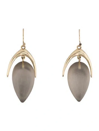 Pre-owned Alexis Bittar Lucite Drop Earrings In Grey