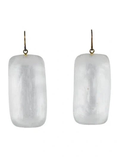 Pre-owned Alexis Bittar Lucite Drop Earrings In Transparent