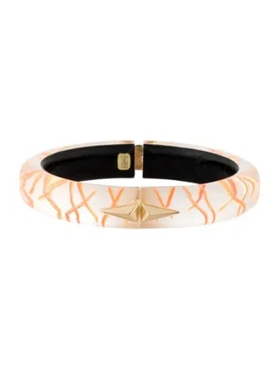 Pre-owned Alexis Bittar Lucite Hinge Bangle Bracelet, 6.25"