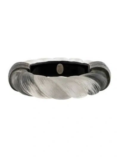 Pre-owned Alexis Bittar Lucite Hinge Bangle Bracelet, 6.5" In Transparent