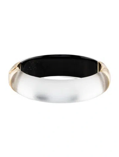 Pre-owned Alexis Bittar Lucite Hinge Bangle Bracelet, 7" In Multicolor