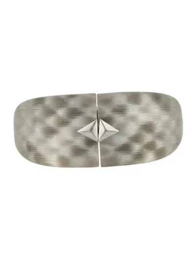 Pre-owned Alexis Bittar Lucite Hinge Bracelet, 7" In Clear