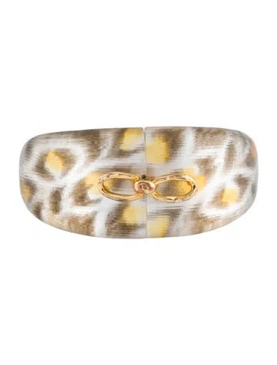 Pre-owned Alexis Bittar Lucite Hinged Bangle, 7" In Multi