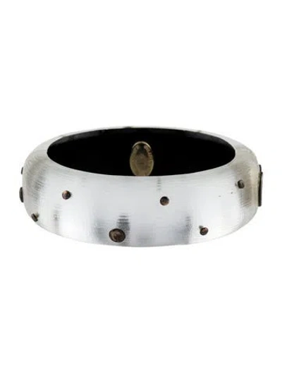 Pre-owned Alexis Bittar Lucite Hinged Bangle, 7.25" In Multi