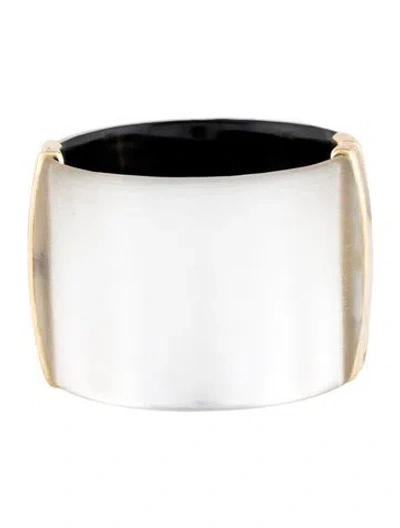 Pre-owned Alexis Bittar Lucite Hinged Bangle Bracelet, 6.5" In Transparent