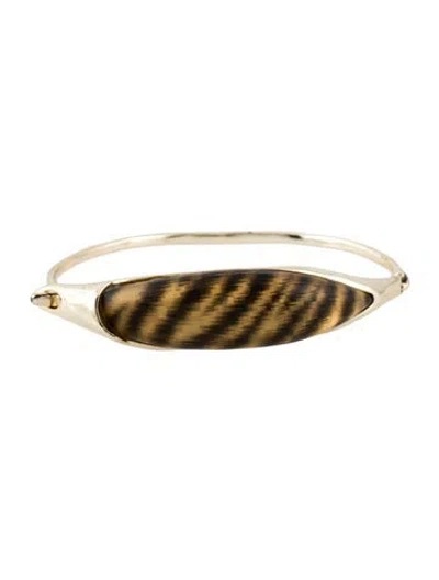 Pre-owned Alexis Bittar Lucite Hinged Bangle Bracelet, 6.75" In Multi