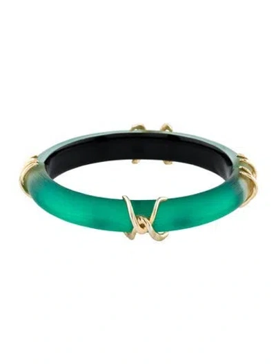 Pre-owned Alexis Bittar Lucite Hinged Bangle Bracelet, 6.75" In Multi