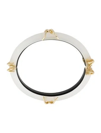 Pre-owned Alexis Bittar Lucite Hinged Bangle Bracelet, 6.75" In Multi