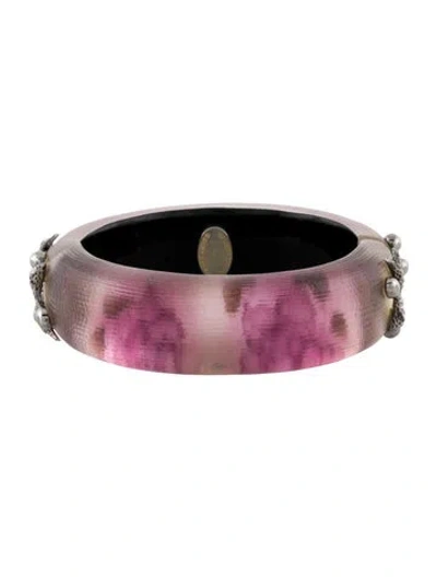 Pre-owned Alexis Bittar Lucite Hinged Bangle Bracelet, 6.75" In Purple