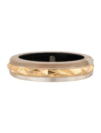 Pre-owned Alexis Bittar Lucite Hinged Bangle Bracelet, 7" In Multicolor