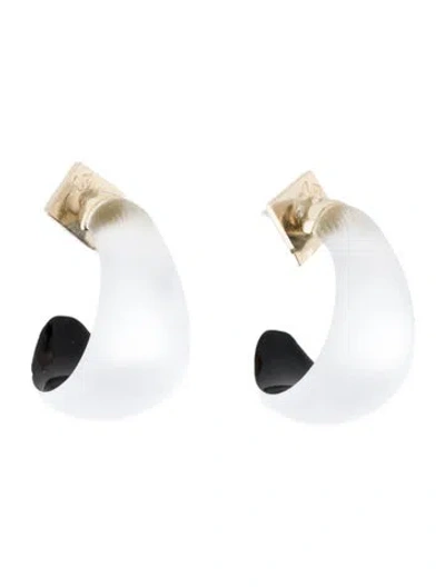 Pre-owned Alexis Bittar Lucite Hoop Earrings In Black