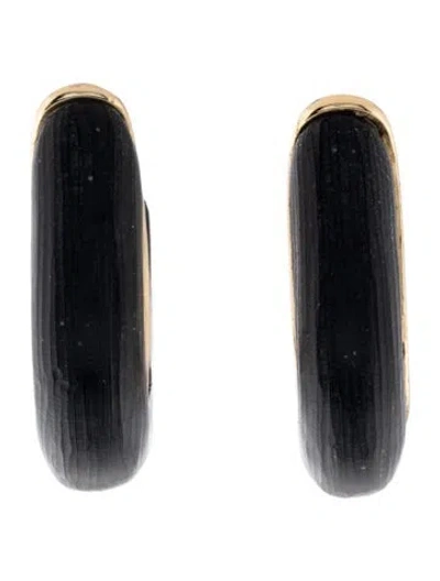 Pre-owned Alexis Bittar Lucite Hoop Earrings In Black