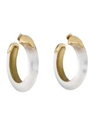 Pre-owned Alexis Bittar Lucite Hoop Earrings In Multi