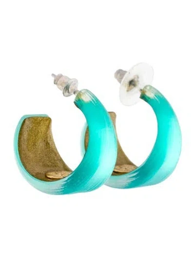 Pre-owned Alexis Bittar Lucite Hoop Earrings In Neutrals