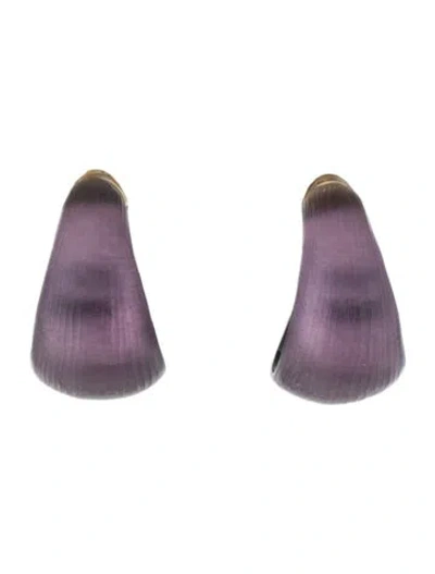 Pre-owned Alexis Bittar Lucite Hoop Earrings In Purple