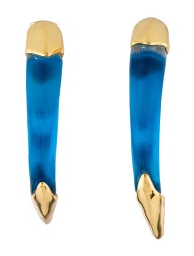 Pre-owned Alexis Bittar Lucite Horn Drop Earrings In Multi
