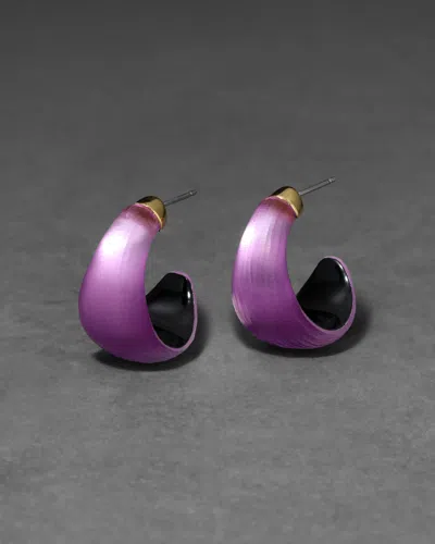 Alexis Bittar Lucite Huggie Hoop Earring- In Pink