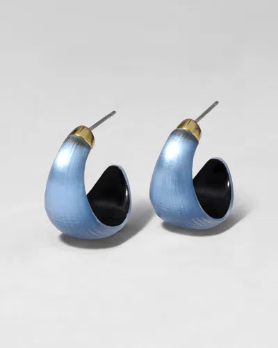 Alexis Bittar Lucite Huggie Hoop Earring- In Blue
