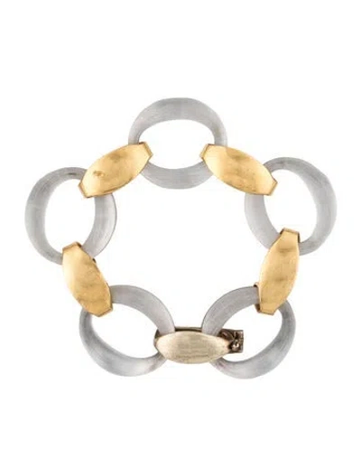 Pre-owned Alexis Bittar Lucite Link Bracelet, 7" In Multicolor
