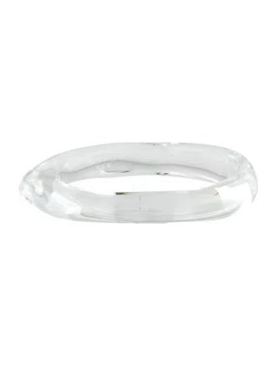 Pre-owned Alexis Bittar Lucite Liquid Bangle Bracelet W/ Tags, 8" In Clear