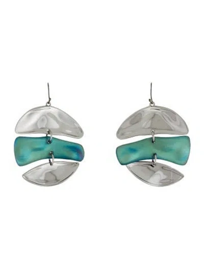 Pre-owned Alexis Bittar Lucite Liquid Mobile Drop Earrings In Green
