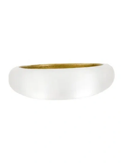 Pre-owned Alexis Bittar Lucite Medium Tapered Bangle Bracelet, 7.75" In Transparent