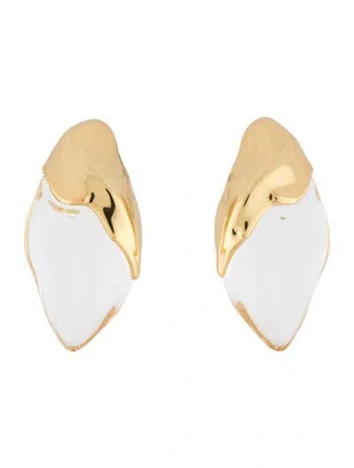 Pre-owned Alexis Bittar Lucite Molten Drop Clip-on Earrings In Multi