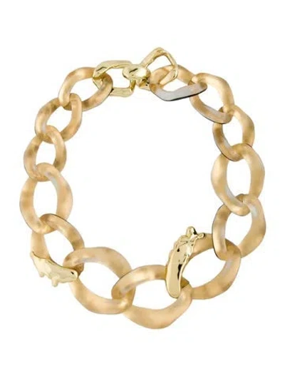 Pre-owned Alexis Bittar Lucite Molten Extra Large Link Necklace, 22" In Multicolor