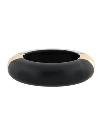 Pre-owned Alexis Bittar Lucite Molten Large Hinged Bangle Bracelet, 7.25" In Multicolor