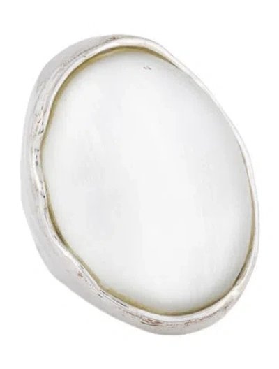 Pre-owned Alexis Bittar Lucite Neo Bohemian Dome Cocktail Ring In Transparent