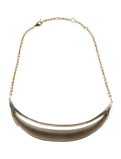 Pre-owned Alexis Bittar Lucite Neo Boho Minimalist Crescent Pendant Necklace, 19" In Multi