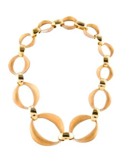 Pre-owned Alexis Bittar Lucite Oval Link Chain Necklace, 19" In Gold
