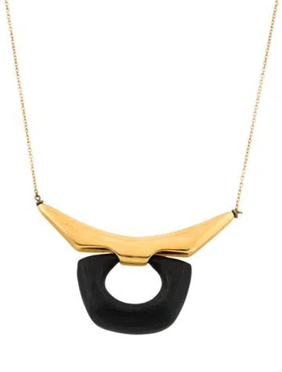 Pre-owned Alexis Bittar Lucite Pendant Necklace, 19.25" In Black