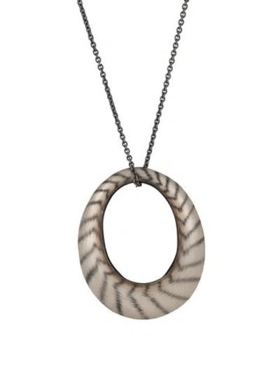Pre-owned Alexis Bittar Lucite Pendant Necklace, 22" In Black/clear