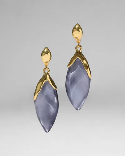 Alexis Bittar Lucite Petal Leverback Earring- In Blue